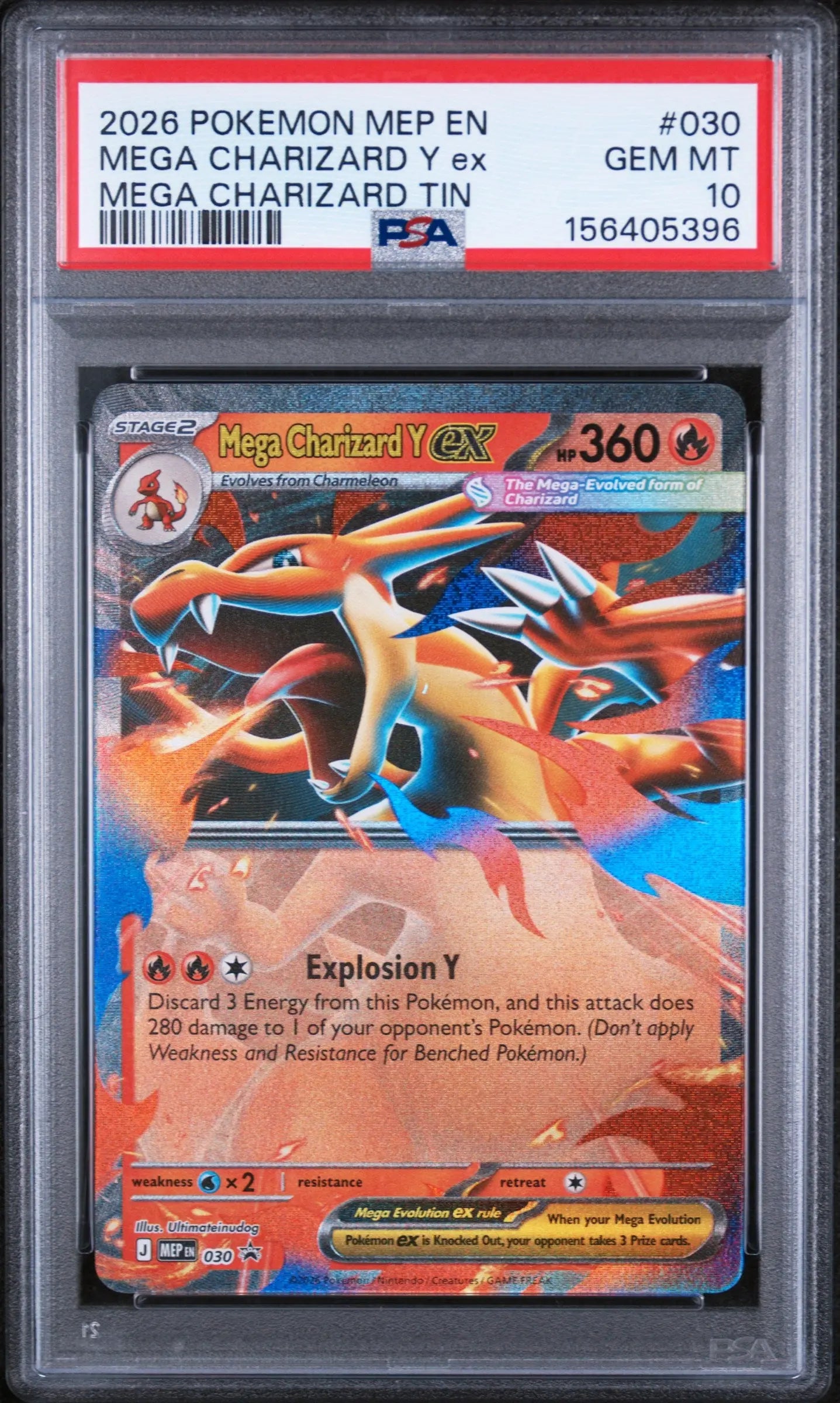 2026 Pokemon ME Black Star Promo 030 Mega Charizard Y Ex PSA 10 