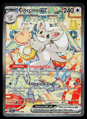 2026 Pokemon ME04 Chaos Rising 119/086 Cinccino ex SIR 
