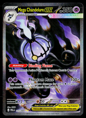 2026 Pokemon ME05 Pitch Black #115/084 Mega Chandelure ex SIR 