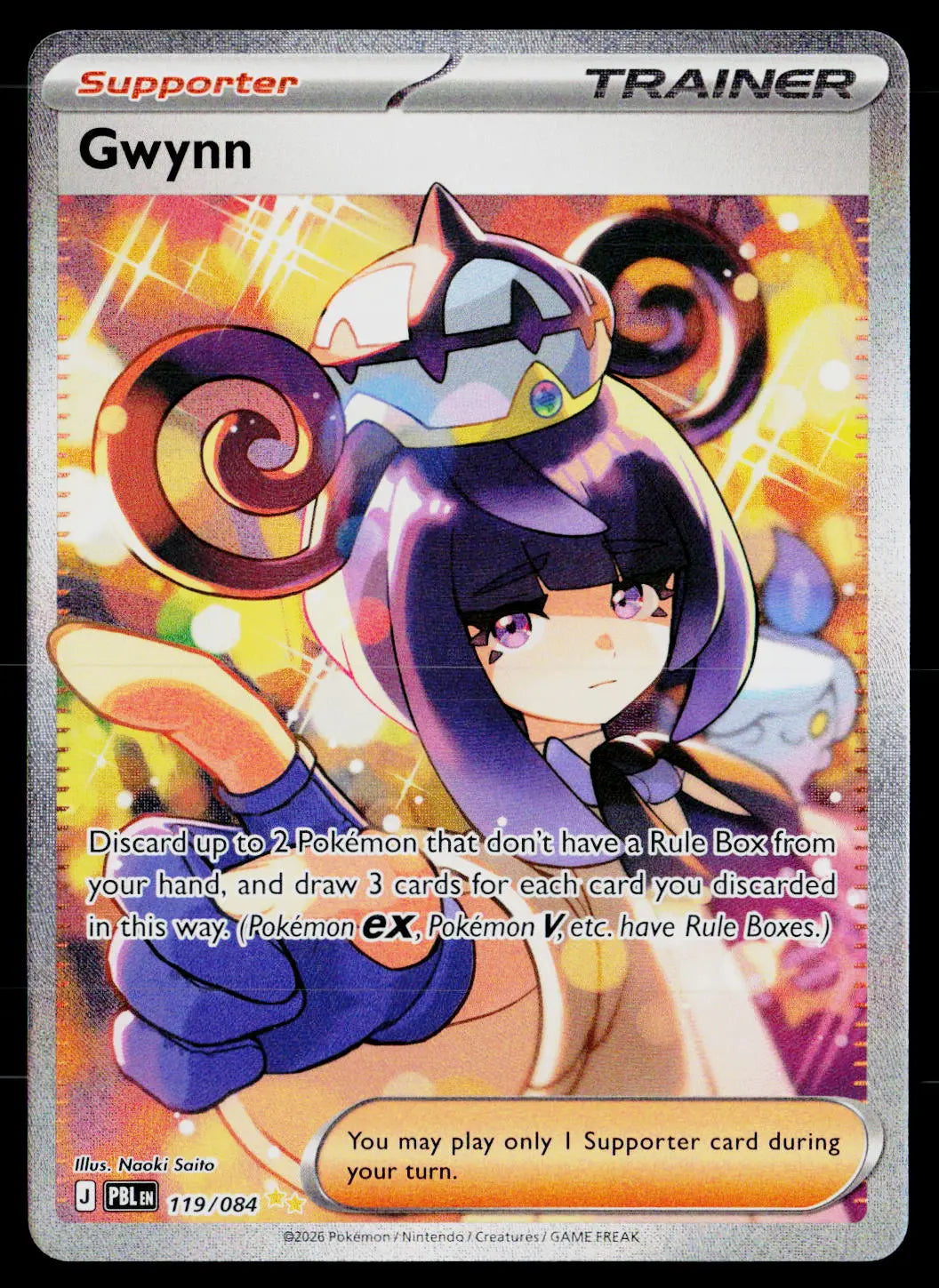 2026 Pokemon ME05 Pitch Black #119/084 Gwynn SIR 