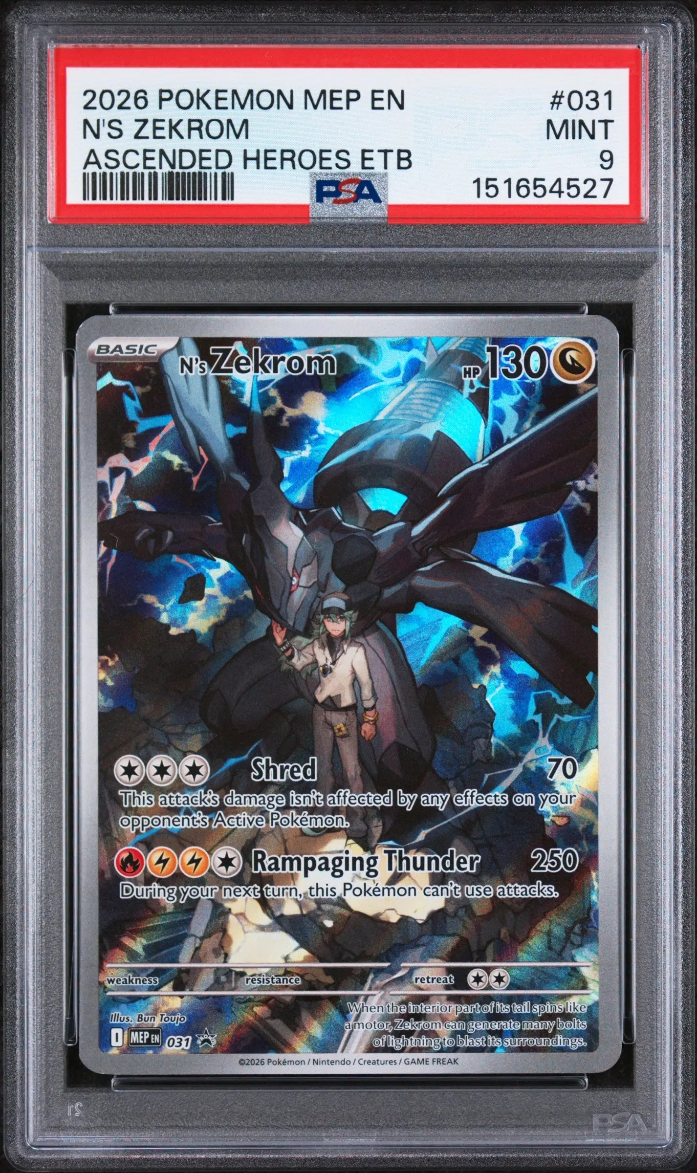 2026 Pokemon MEP EN ETB Black Star Promo N'S Zekrom Ascended Heroes PSA 9 