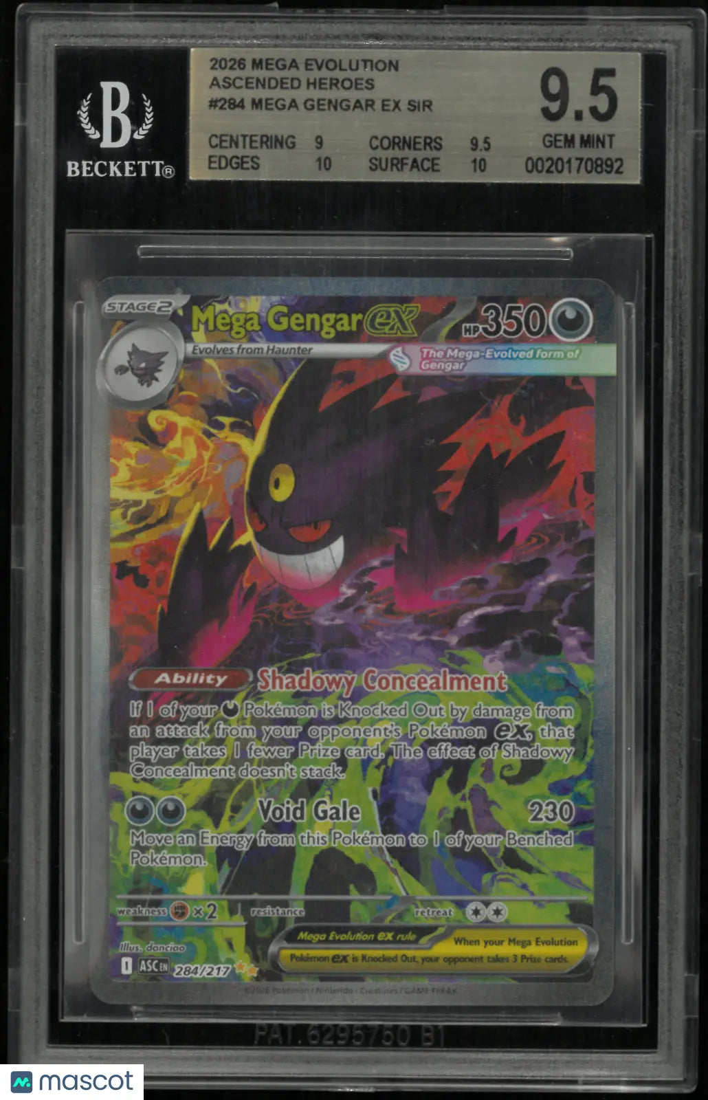2026 Pokemon Mega Evolution Ascended Heroes Mega Gengar ex SIR 284/217 BGS 9.5 