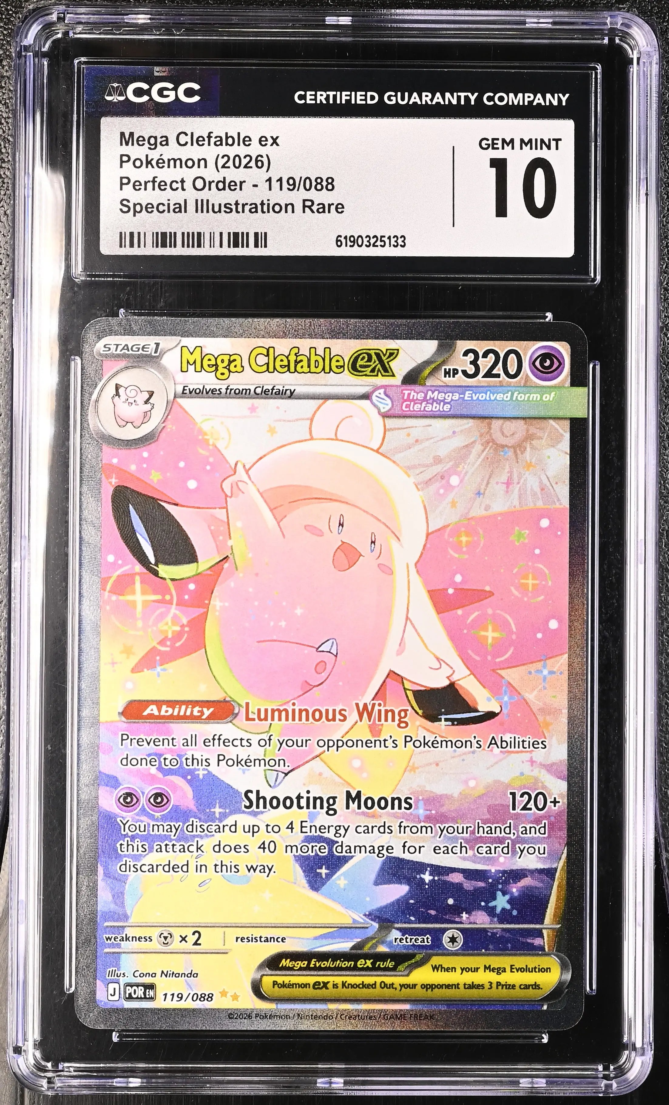 2026 Pokemon Perfect Order Mega Clefable ex SIR 119/088 CGC 10 