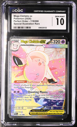 2026 Pokemon Perfect Order Mega Clefable ex SIR 119/088 CGC 10 