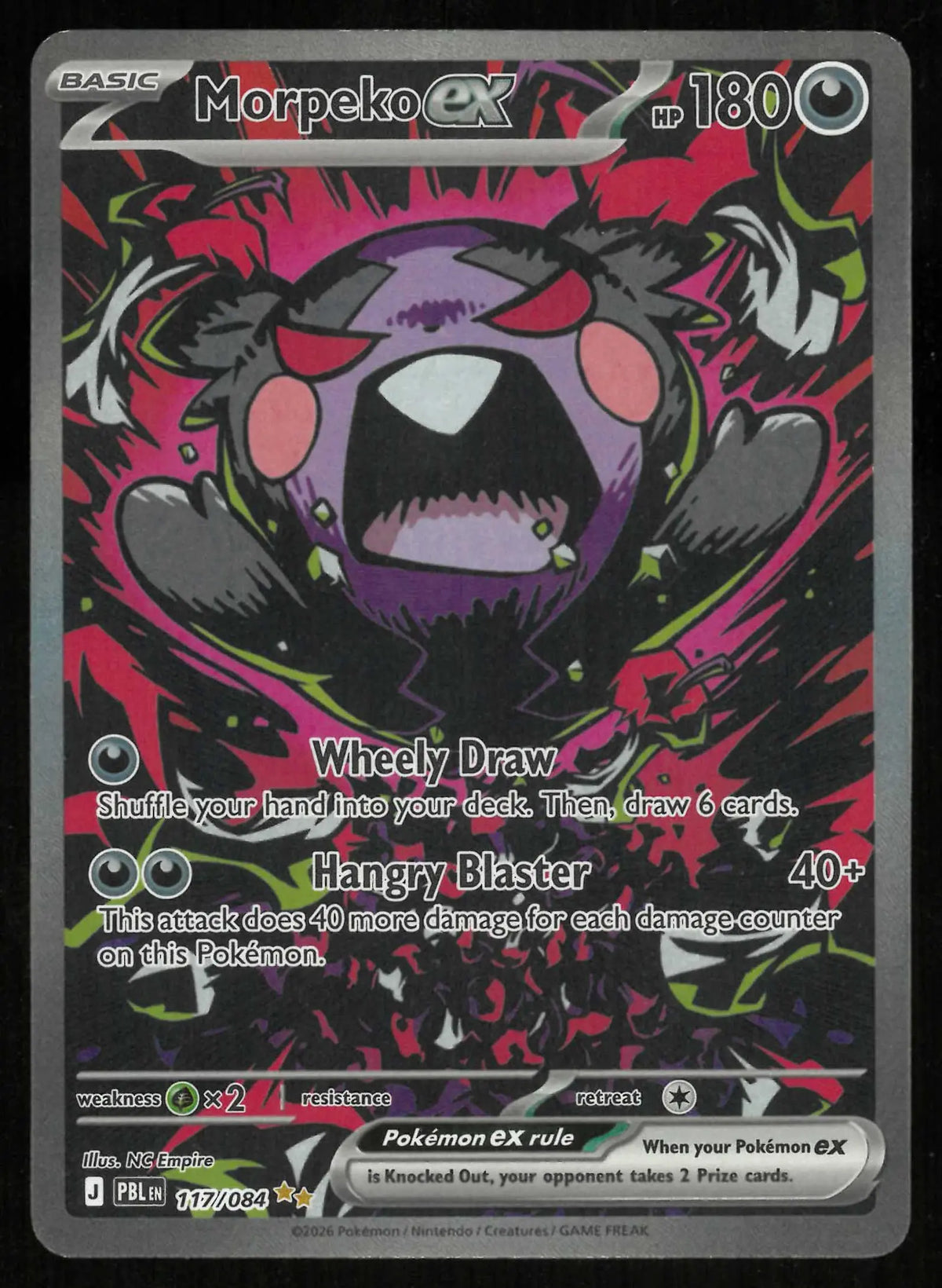 2026 Pokemon Pitch Black Morpeko ex Special Illustration Rare 117/084 