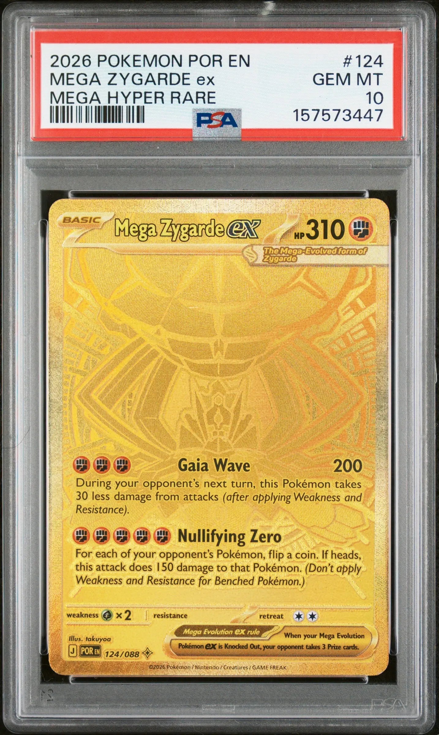 2026 Pokemon Por EN-Perfect Order Mega Zygarde EX Mega Hyper Rare PSA 10 #124 
