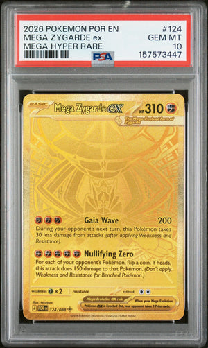 2026 Pokemon Por EN-Perfect Order Mega Zygarde EX Mega Hyper Rare PSA 10 #124 