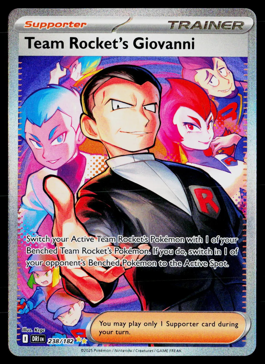 2026 Pokemon SV10 Destined Rivals #238/182 Team Rocket's Giovanni SIR 