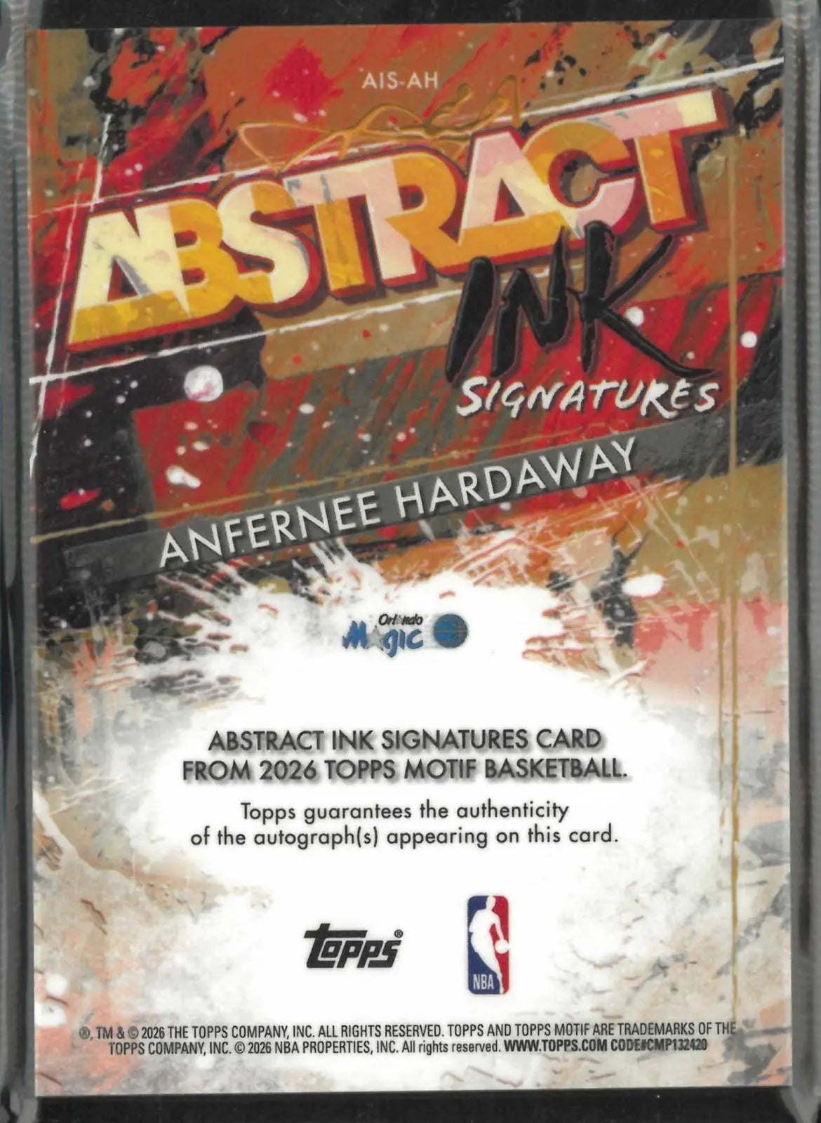2026 Topps Abstract Ink Autograph Anfernee Hardaway Auto Blue /39 