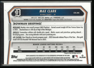2026 Topps Bowman Chrome Autograph Max Clark Auto Green Refractor /99 