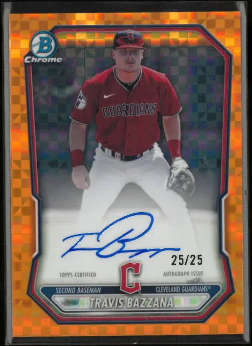 2026 Topps Bowman Chrome Autograph Travis Bazzana Auto Orange Checkers /25 