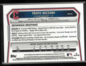 2026 Topps Bowman Chrome Autograph Travis Bazzana Auto Orange Checkers /25 