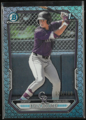 2026 Topps Bowman Chrome Ethan Holliday Steel Metal Refractor /100 