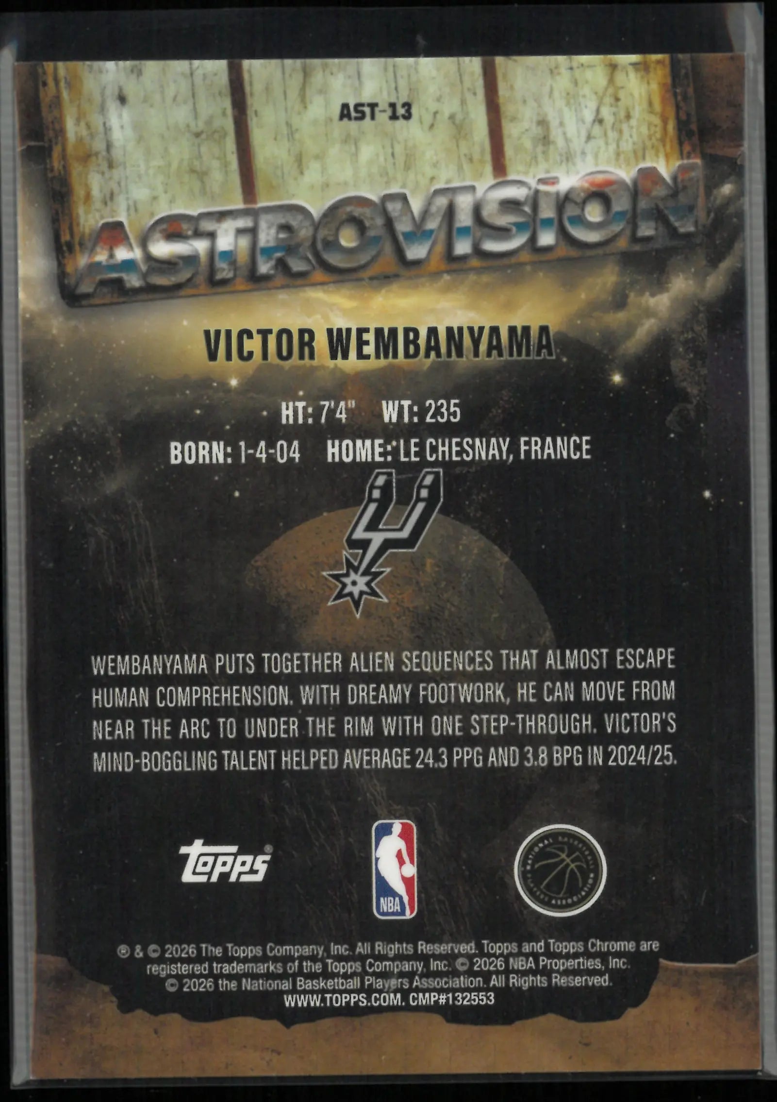 2026 Topps Chrome Cactus Jack Astrovision Victor Wembanyama 