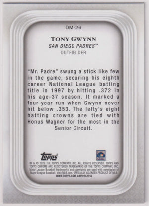 2026 Topps Chrome Diamond Moments Tony Gwynn Orange /25 