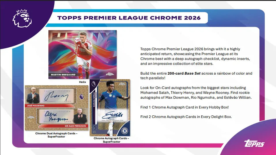 2026 Topps Chrome Premier League Soccer Breaker's Delight Box 