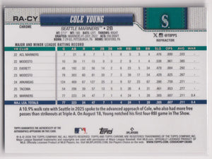 2026 Topps Chrome Rookie Autograph Cole Young Auto /499 