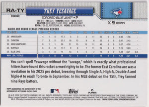2026 Topps Chrome Rookie Autograph Trey Yesavage RC Gold Raywave Refractor /50 