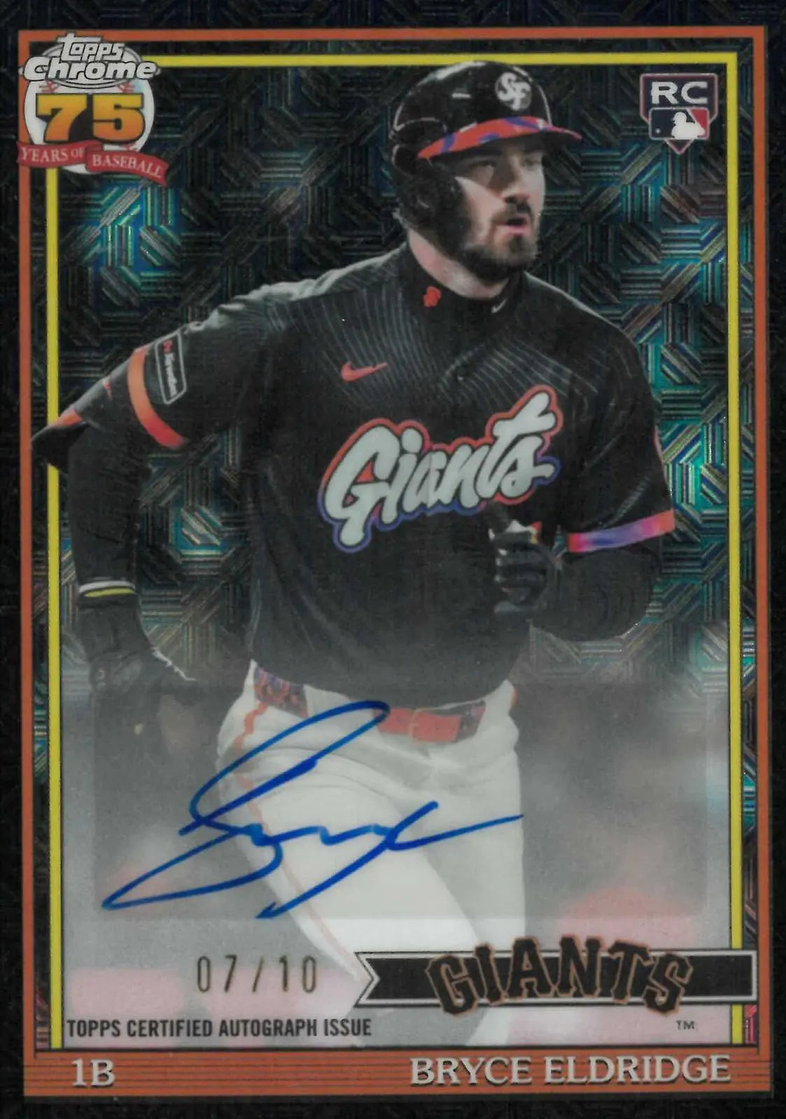 2026 Topps Chrome Rookie Bryce Eldridge 1991 35th Annv. RC Black Mojo Ref. /10 