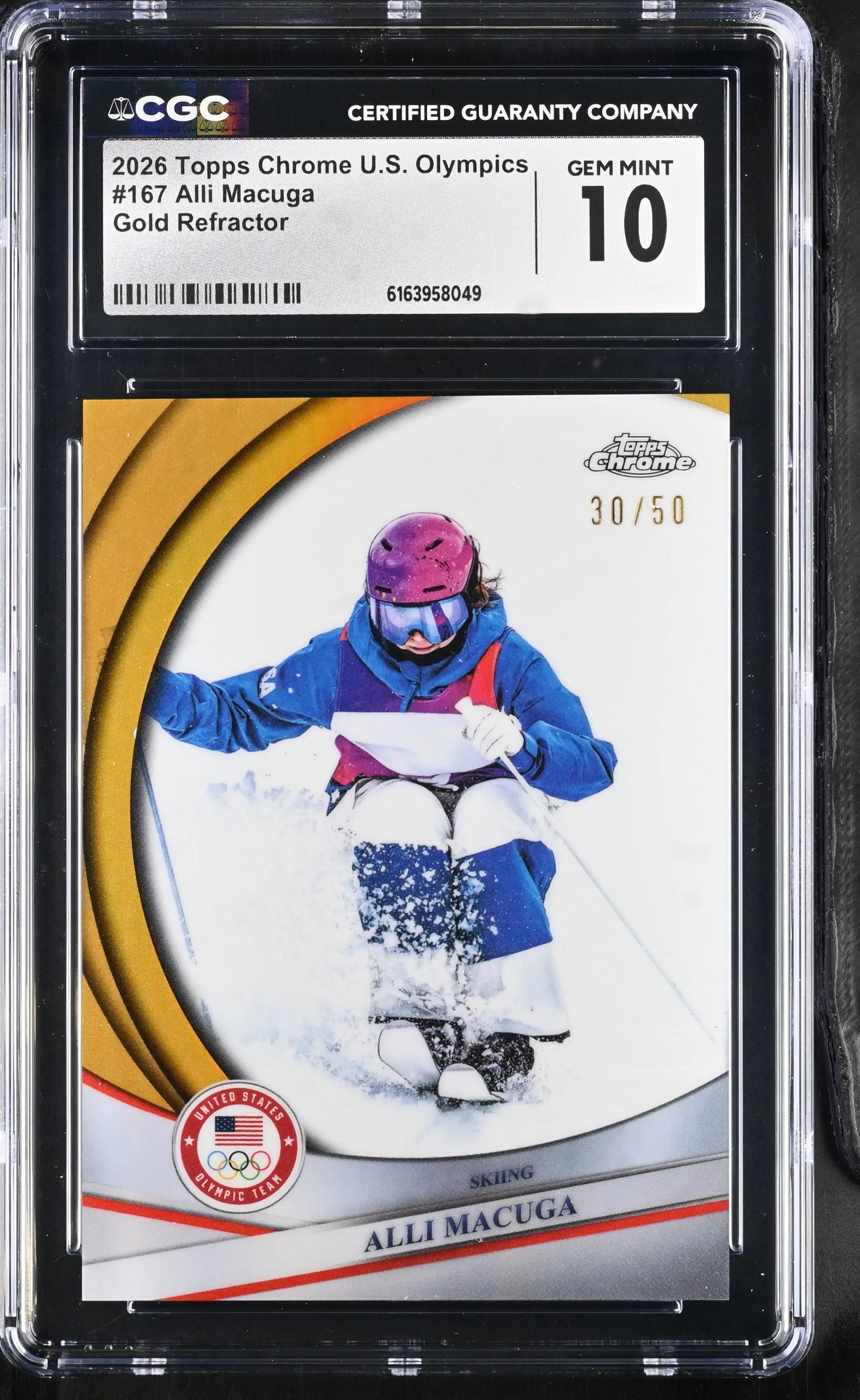 2026 Topps Chrome U.S. Olympics Alli Macuga Gold /50 CGC 10 