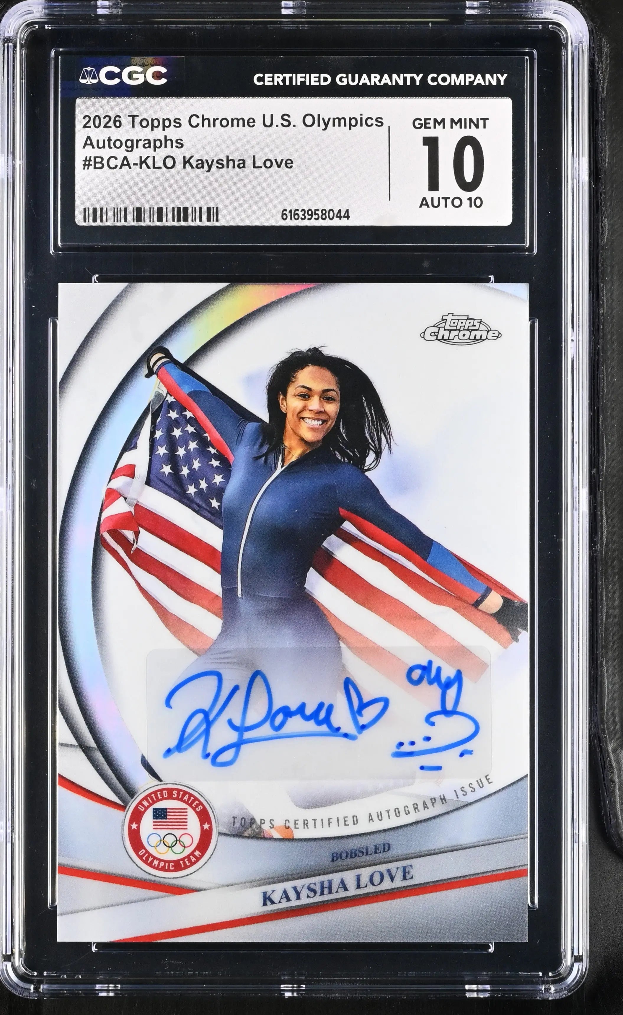 2026 Topps Chrome U.S. Olympics Autograph Kaysha Love Auto CGC 10 