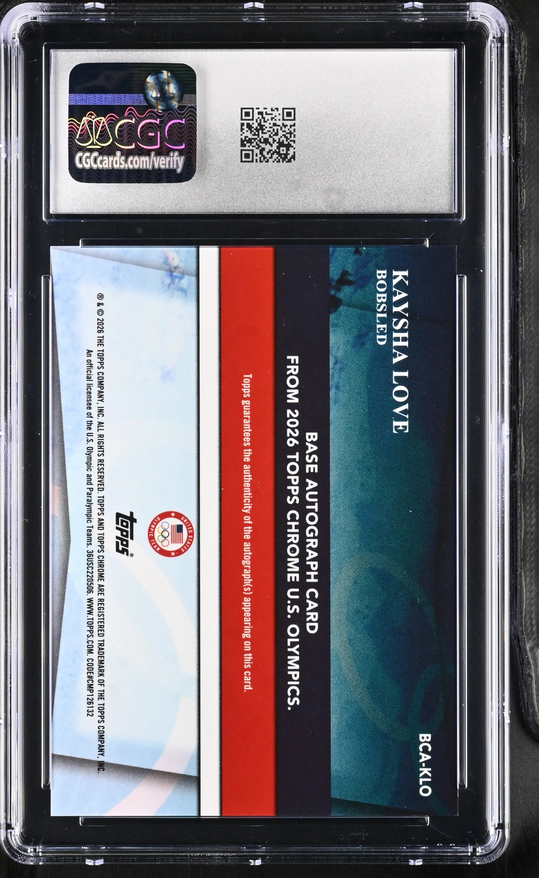 2026 Topps Chrome U.S. Olympics Autograph Kaysha Love Auto CGC 10 