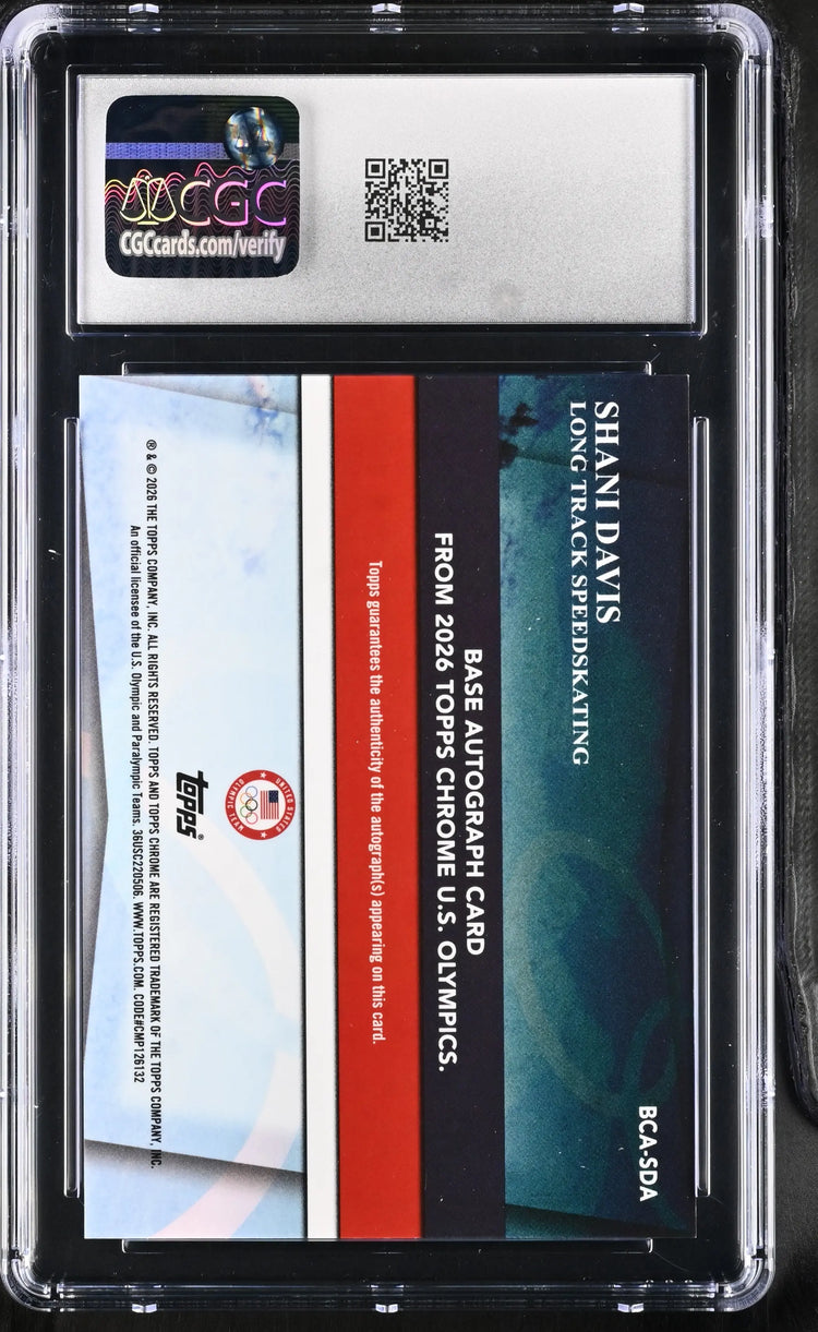 2026 Topps Chrome U.S. Olympics Autograph Shani Davis Auto Green /99 CGC 10 