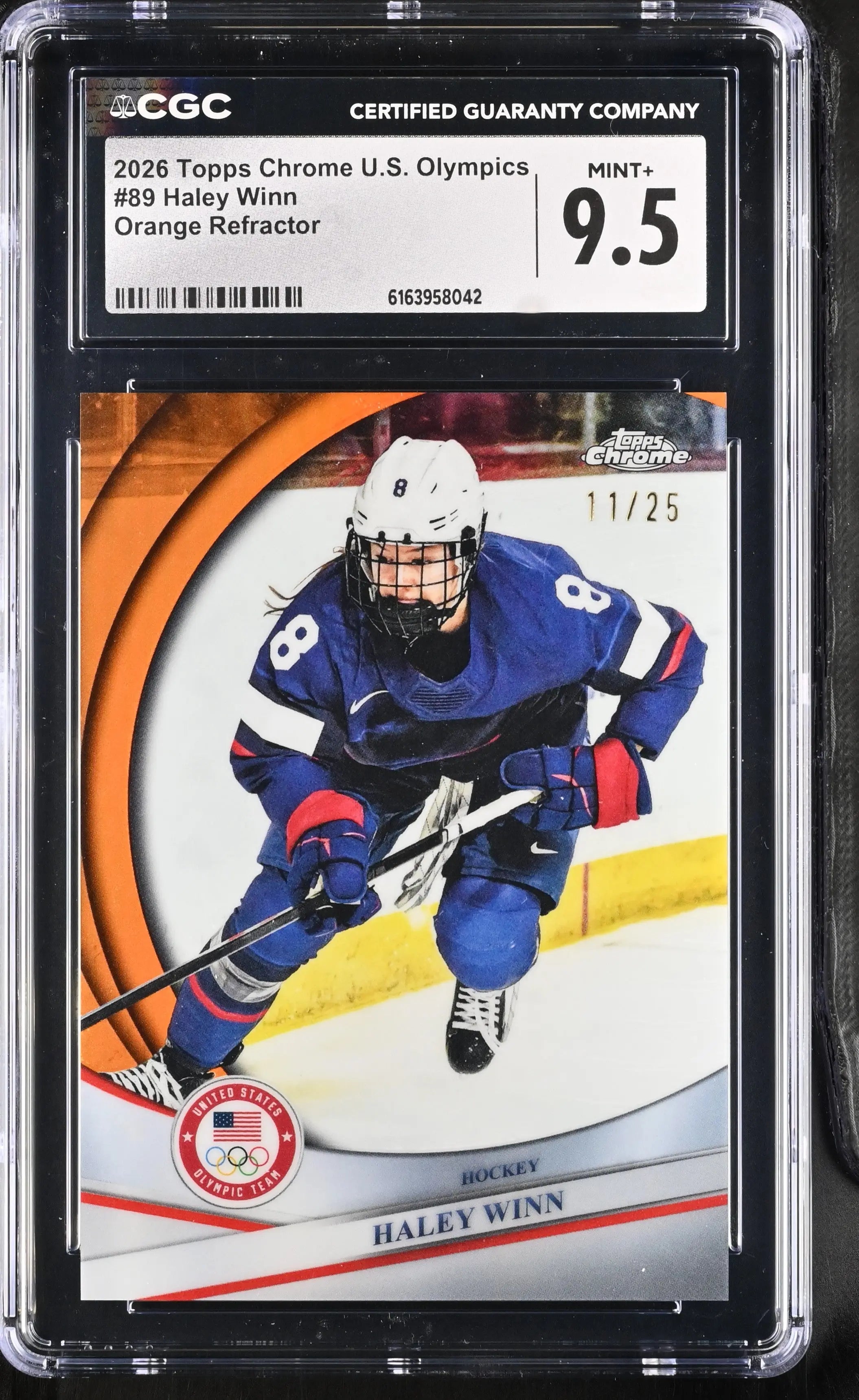 2026 Topps Chrome U.S. Olympics Haley Winn Orange /25 CGC 9.5 