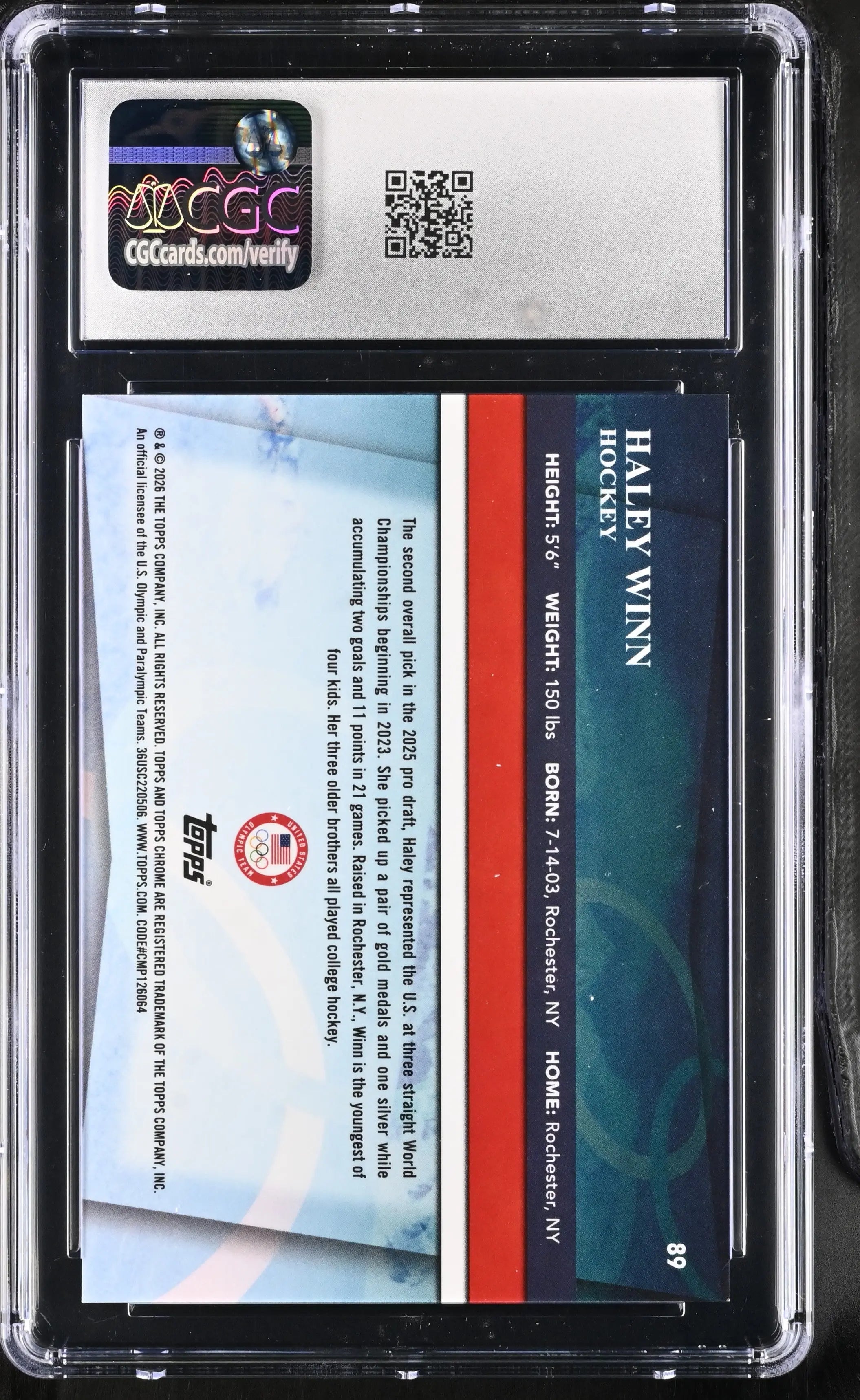 2026 Topps Chrome U.S. Olympics Haley Winn Orange /25 CGC 9.5 