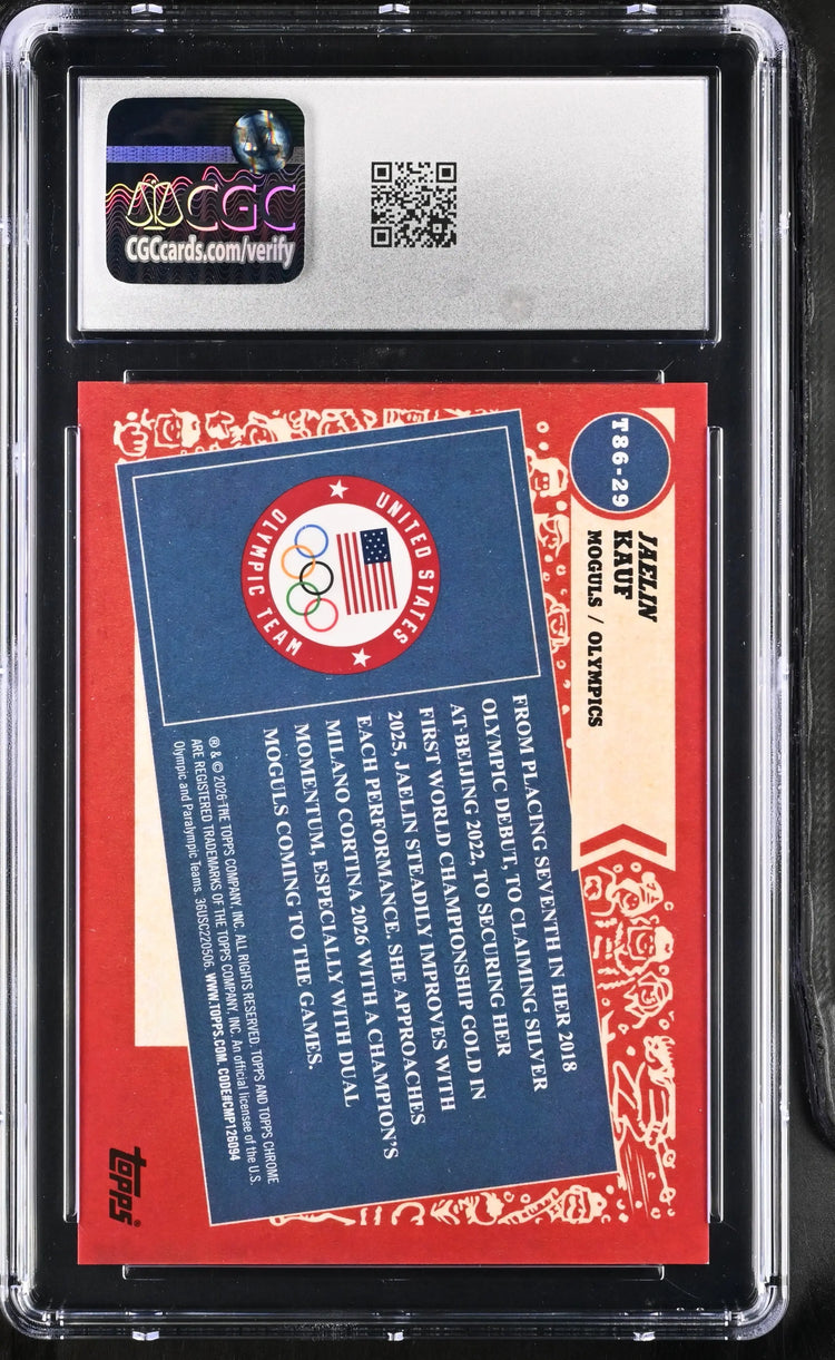 2026 Topps Chrome U.S. Olympics '86 Topps Autograph Jaelin Kauf Auto CGC 9 
