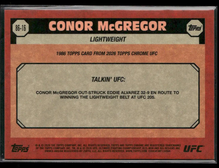 2026 Topps Chrome UFC Red Lightweight Conor McGregor /5 