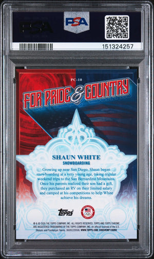 2026 Topps Chrome US Winter Olympic Pride & Country Shaun White Green /99 PSA 10 