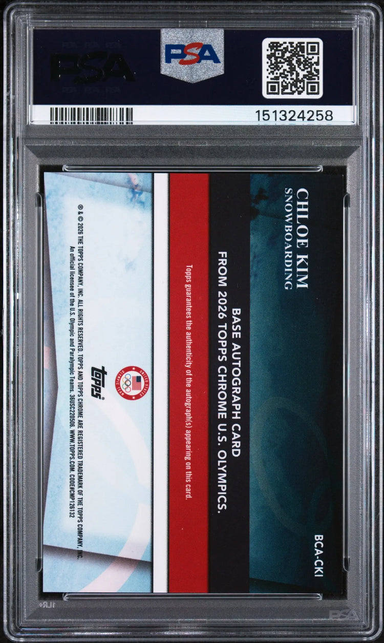 2026 Topps Chrome USOP Gold Refractor Auto Chloe Kim #CKI /50 PSA 9 