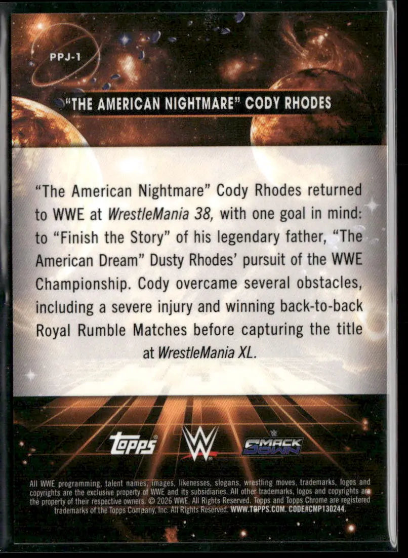 2026 Topps Cosmic Chrome Planetary Pursuit Jupiter Cody Rhodes #PPJ-1 