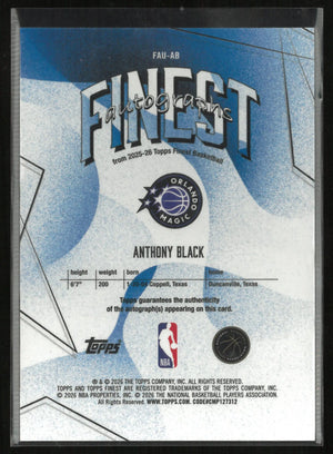 2026 Topps Finest Autograph Anthony Black Auto /25 RC 
