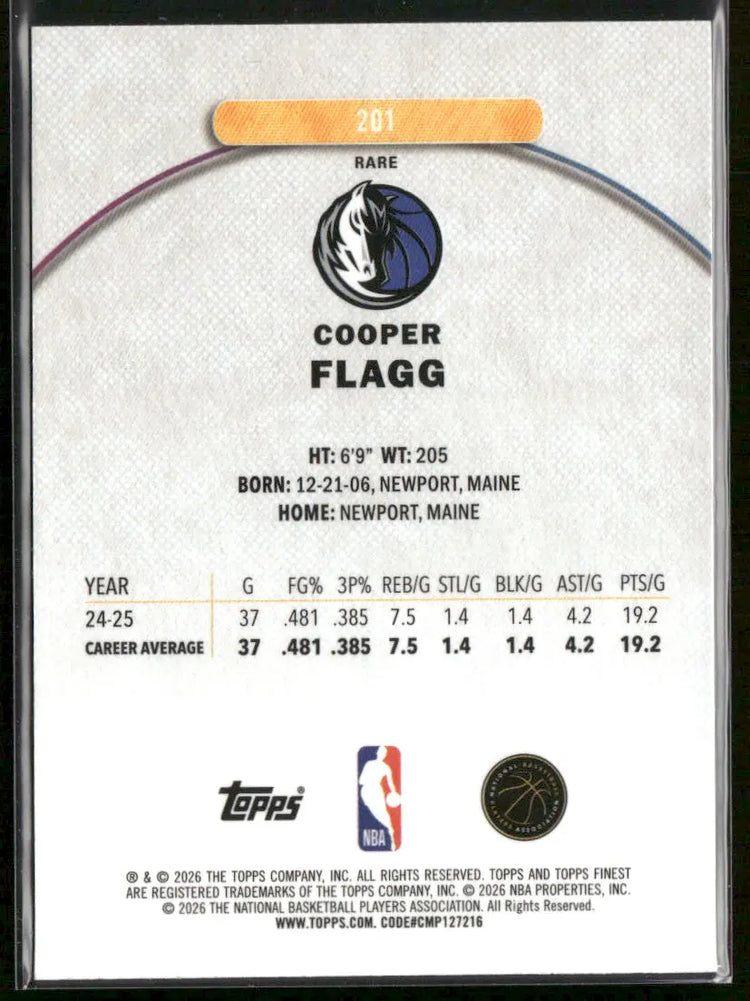 2026 Topps Finest Basketball Rookie Copper Flagg 
