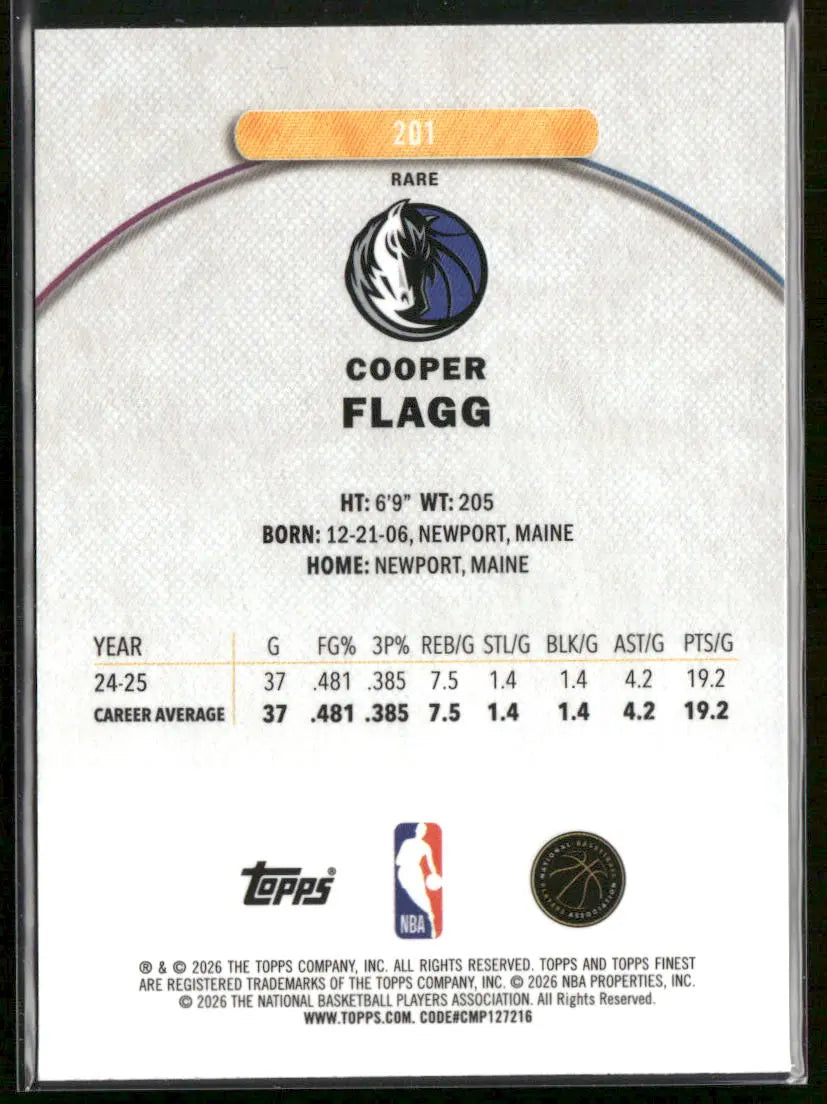 2026 Topps Finest Basketball Rookie Copper Flagg 