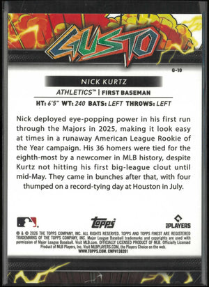 2026 Topps Finest Gusto Nick Kurtz 