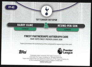 2026 Topps Finest PL Harry Kane & Heung-Min Son Autograph Auto Orange /25 