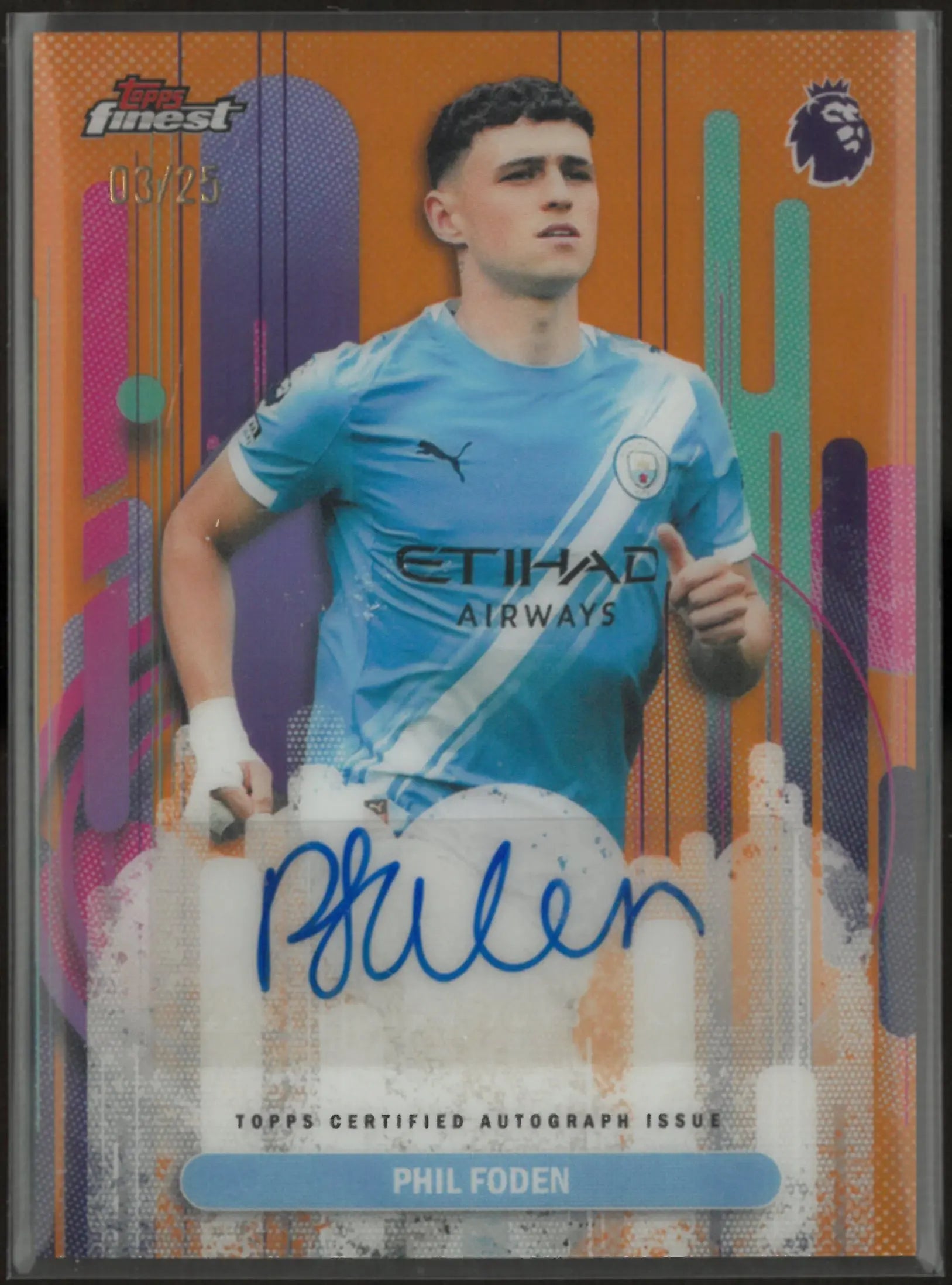 2026 Topps Finest Premier League Autograph Phil Foden Auto Orange /25 