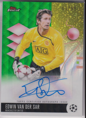 2026 Topps Finest UEFA CC Autograph Edwin Van Der Sar Auto Green Wave /99 