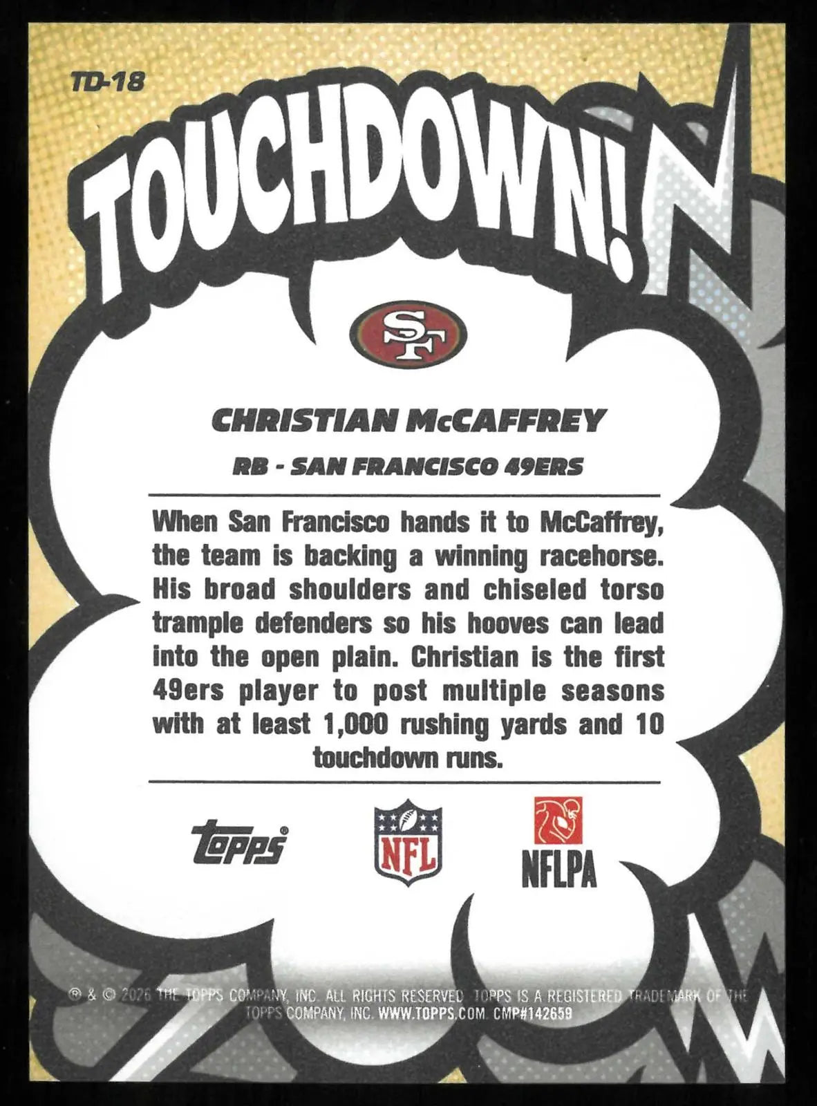 2026 Topps Flagship Touchdown! Christian McCaffrey 
