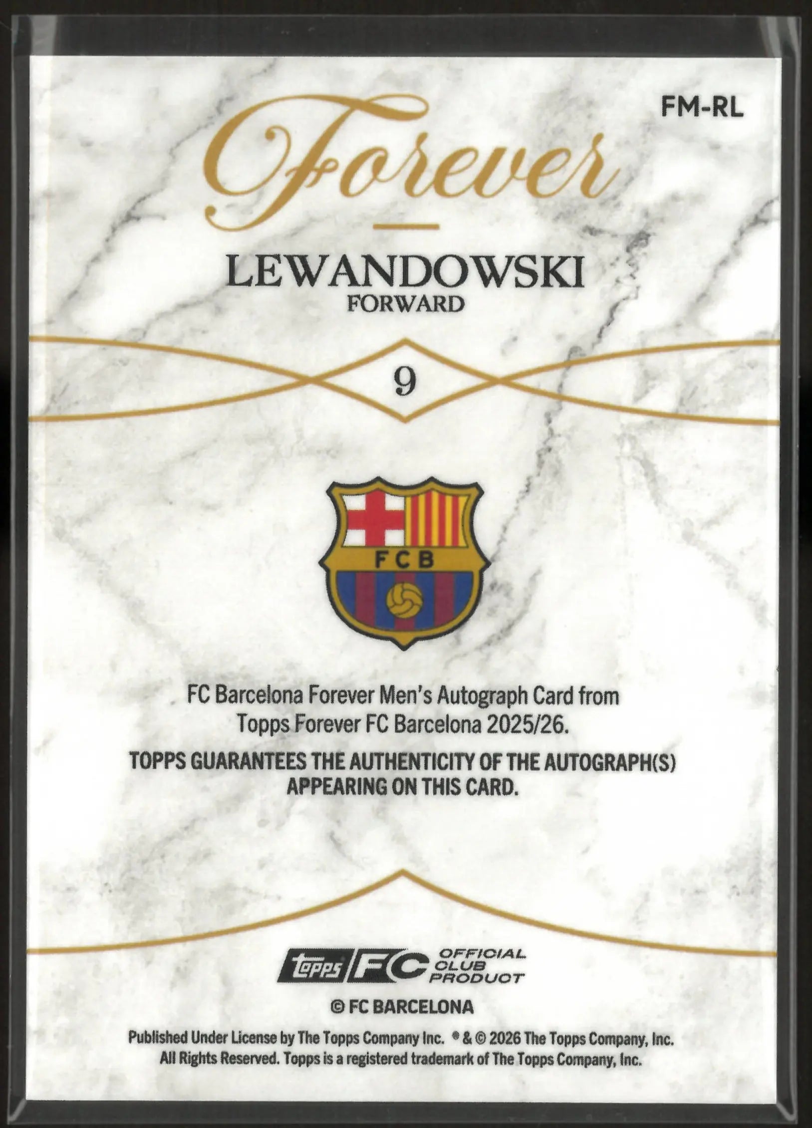 2026 Topps Forever Autograph Robert Lewandowski Auto /50 