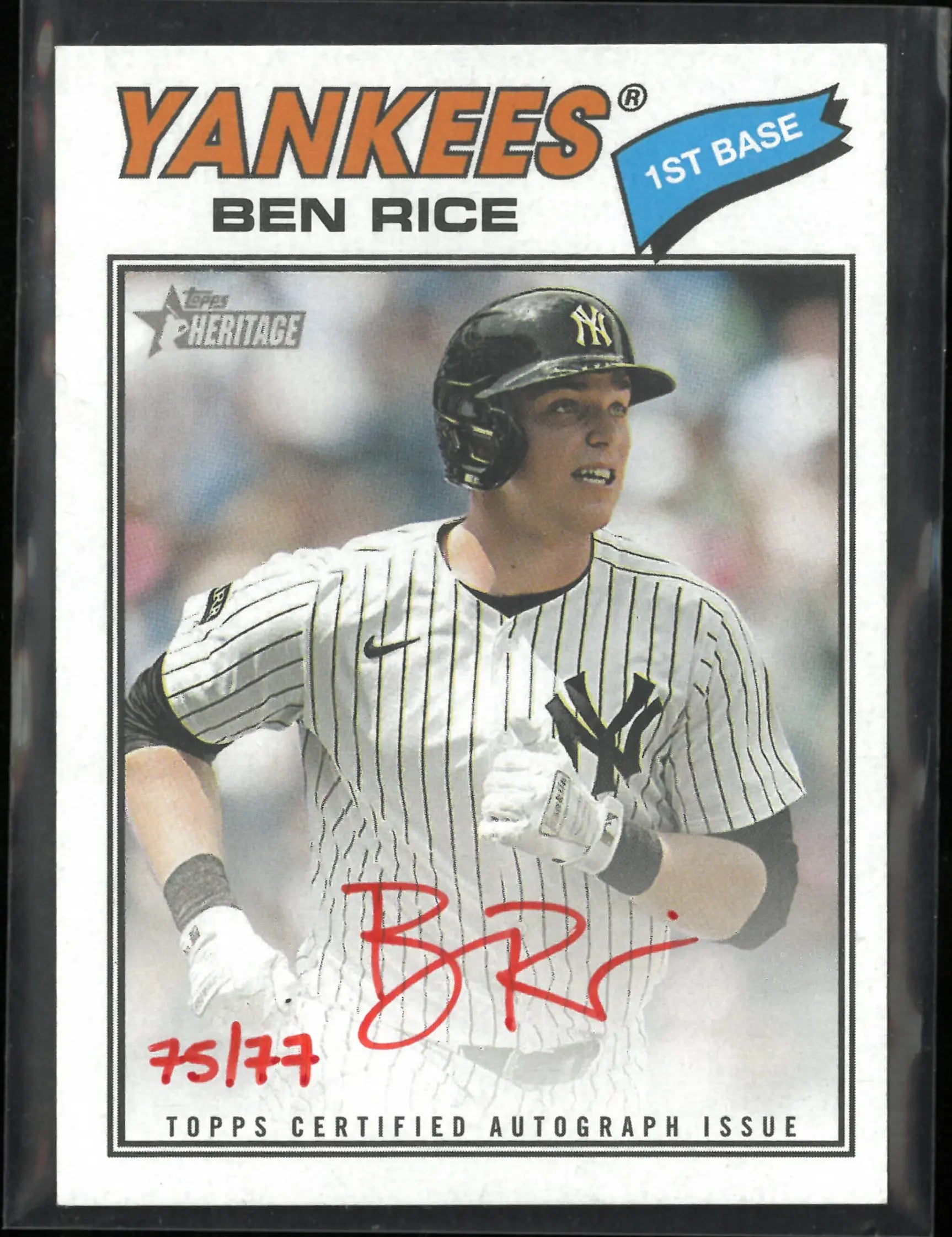 2026 Topps Heritage Ben Rice Autograph /77 