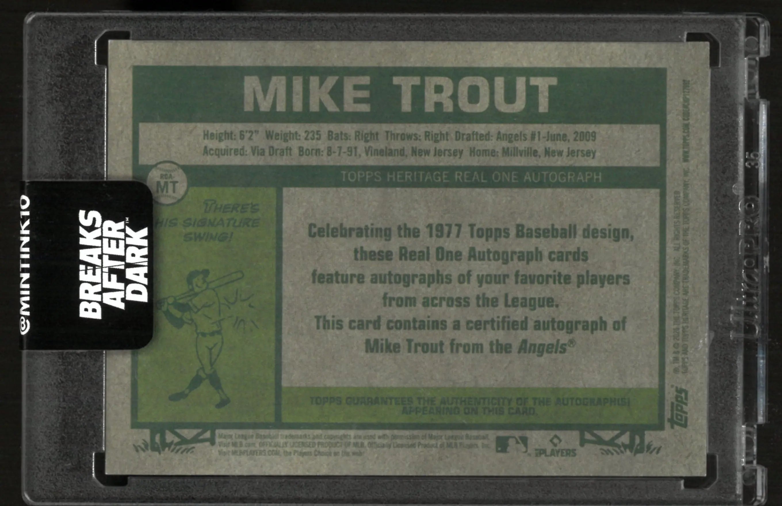 2026 Topps Heritage Mike Trout Autograph 