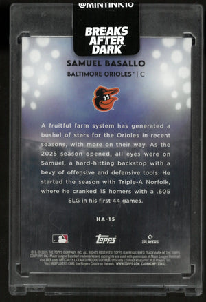 2026 Topps Home Field Advantage Samuel Basallo Rookie RC 
