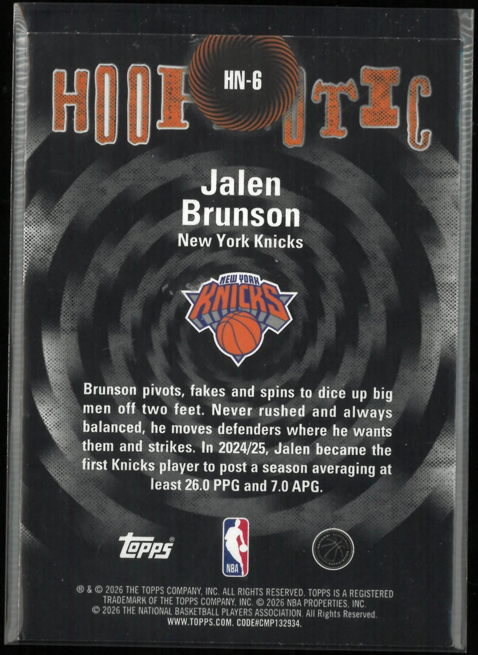2026 Topps Hoops Hoopnotic Jalen Brunson SSP 