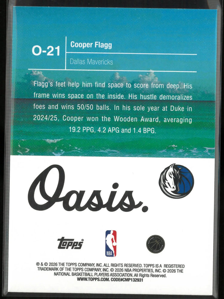 2026 Topps Hoops Oasis Rookie Cooper Flagg RC 