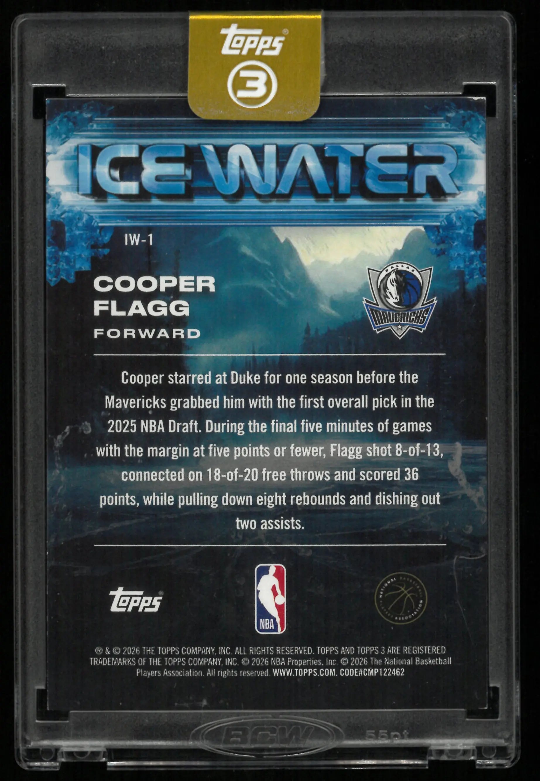 2026 Topps Ice Water Rookie Cooper Flagg RC /49 