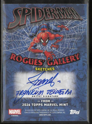 2026 Topps Marvel Mint Spider-Man Rogues' Gallery Lizard Sketch Artist Autograph 